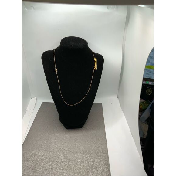 Hannah Name Pendant 18 K Sterling Silver Vermeil Chain Estate Jewelry - Picture 4 of 6